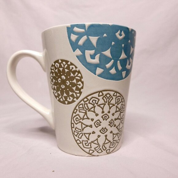 Rachael Ray Pendulum Coffee Tea Mug Cup 12 oz Set of 2 Mediterranean Stoneware - Picture 2 of 6